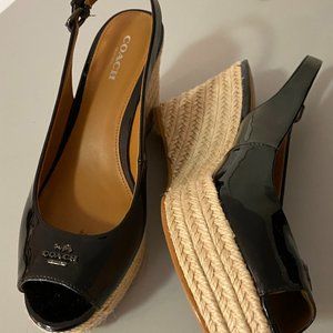 COACH Ferry Slingback Size 7 Black